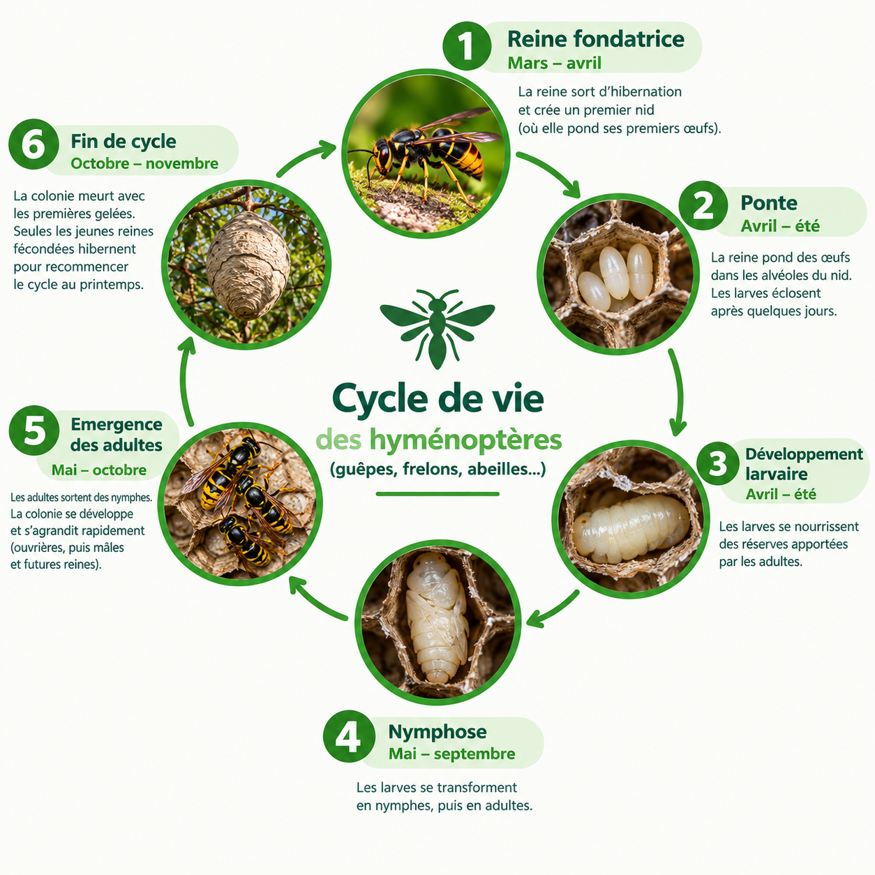 Cycle de vie des hyménoptères Gard